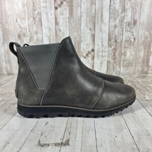 Sorel Ainsley Chelsea Boots Womens 9 Quarry Gray Waterproof Leather NL3334-052